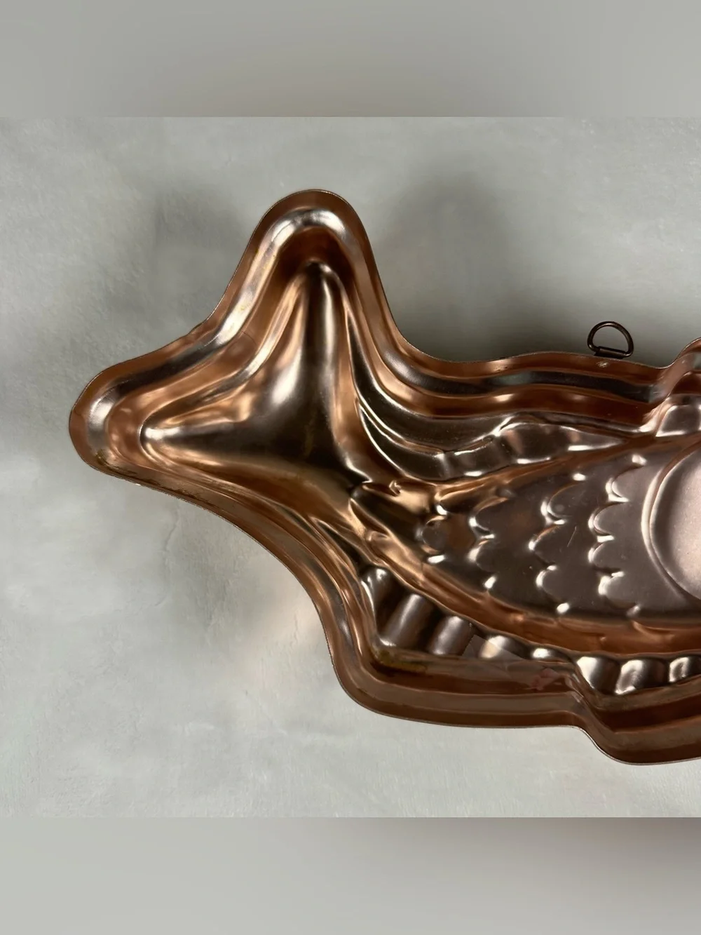 Fish-Shaped Copper-Tone Cake Mold • Decorative Bakeware
